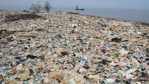 <p>Plastic left to float in seawater turns it cloudy, a study suggests. Picture: Owen Humphreys/PA</p>