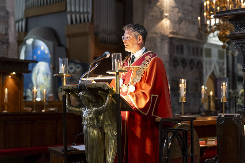 Mr Moran also spoke of a 'new energy' in the air as he walked from the cathedral to City Hall. Picture: Don Moloney