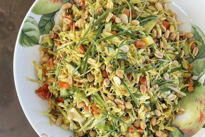 Summer Cabbage Salad with Satay Sauce