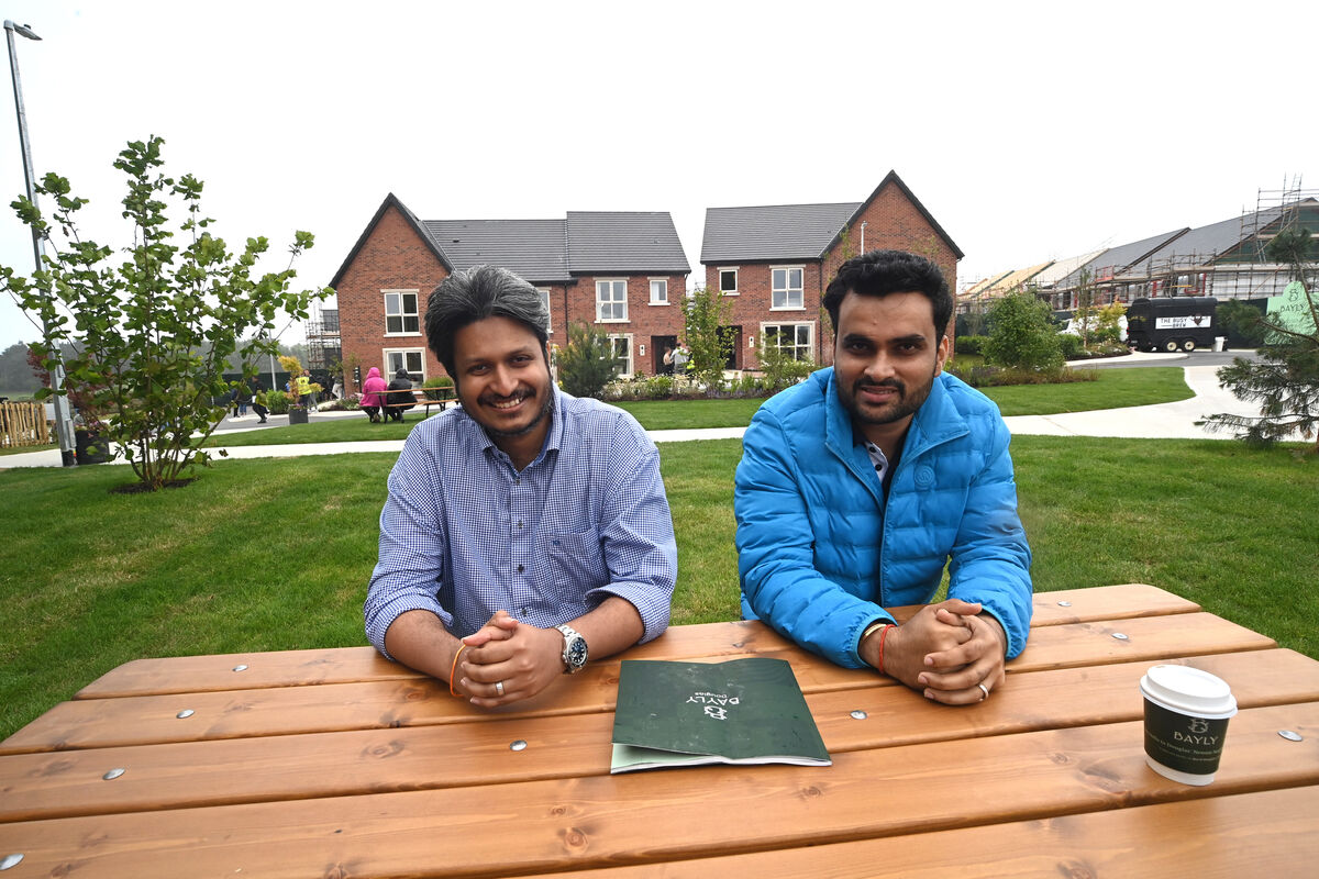 Tech employees Vivekanand Nandyala and Anil Tiwari relax despite queuing overnight at the new housing development Bayly on Carr's Hill, Douglas, Cork. Picture: Larry Cummins Tech employees Vivekanand Nandyala and Anil Tiwari relax despite queuing overnight at the new housing development Bayly on Carr's Hill, Douglas, Cork. Picture: Larry Cummins