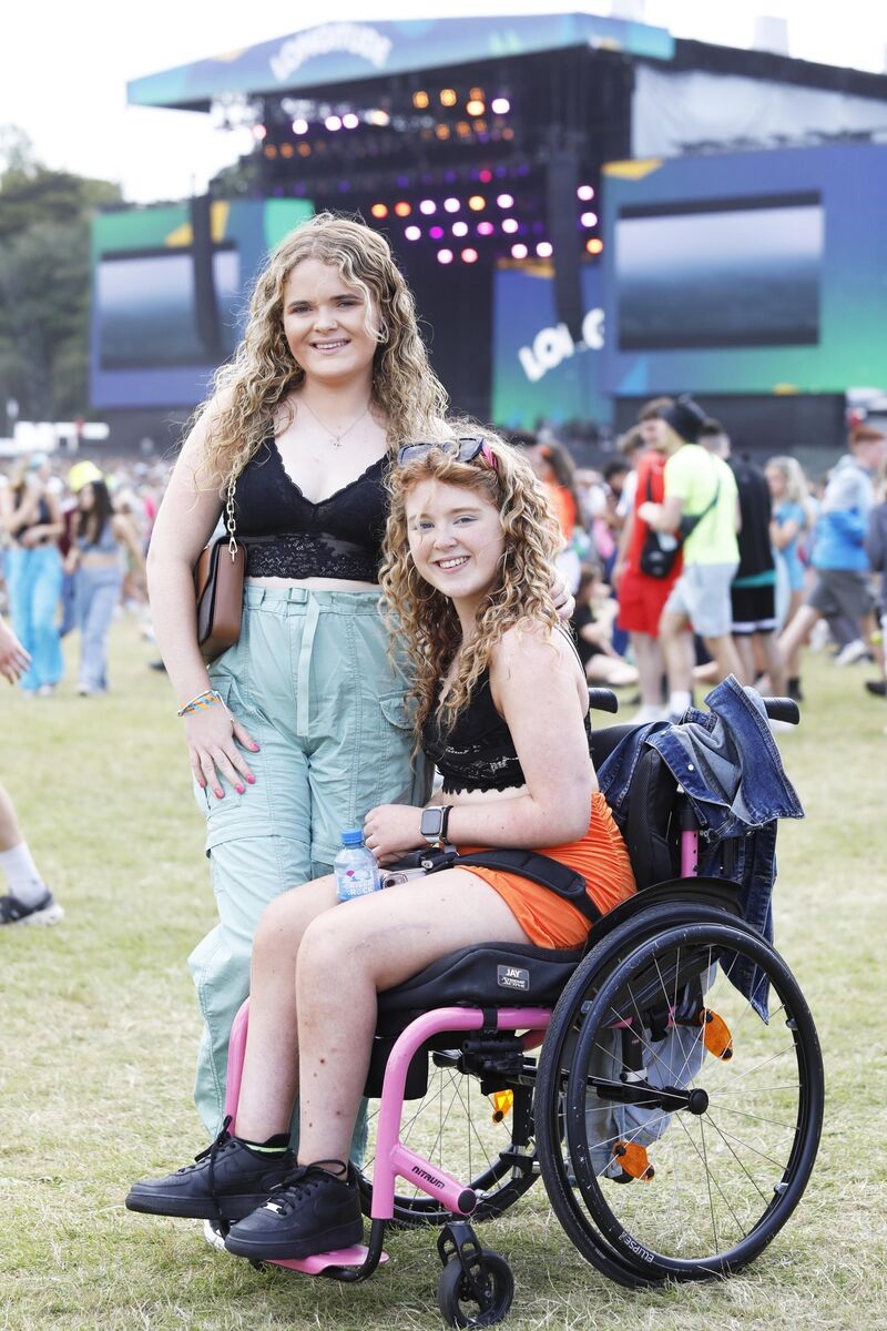 Yasmin Murray and Caoimhe Duffy on Saturday at the Longitude festival in Marlay Park. Picture: Leon Farrell/Photocall Ireland Yasmin Murray and Caoimhe Duffy on Saturday at the Longitude festival in Marlay Park. Picture: Leon Farrell/Photocall Ireland