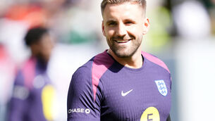 <p>Luke Shaw has returned to training with England. Pic: Adam Davy/PA</p>