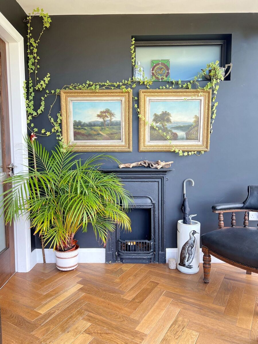  The entrance lobby of interior designer David O'Brien's contemporary home.