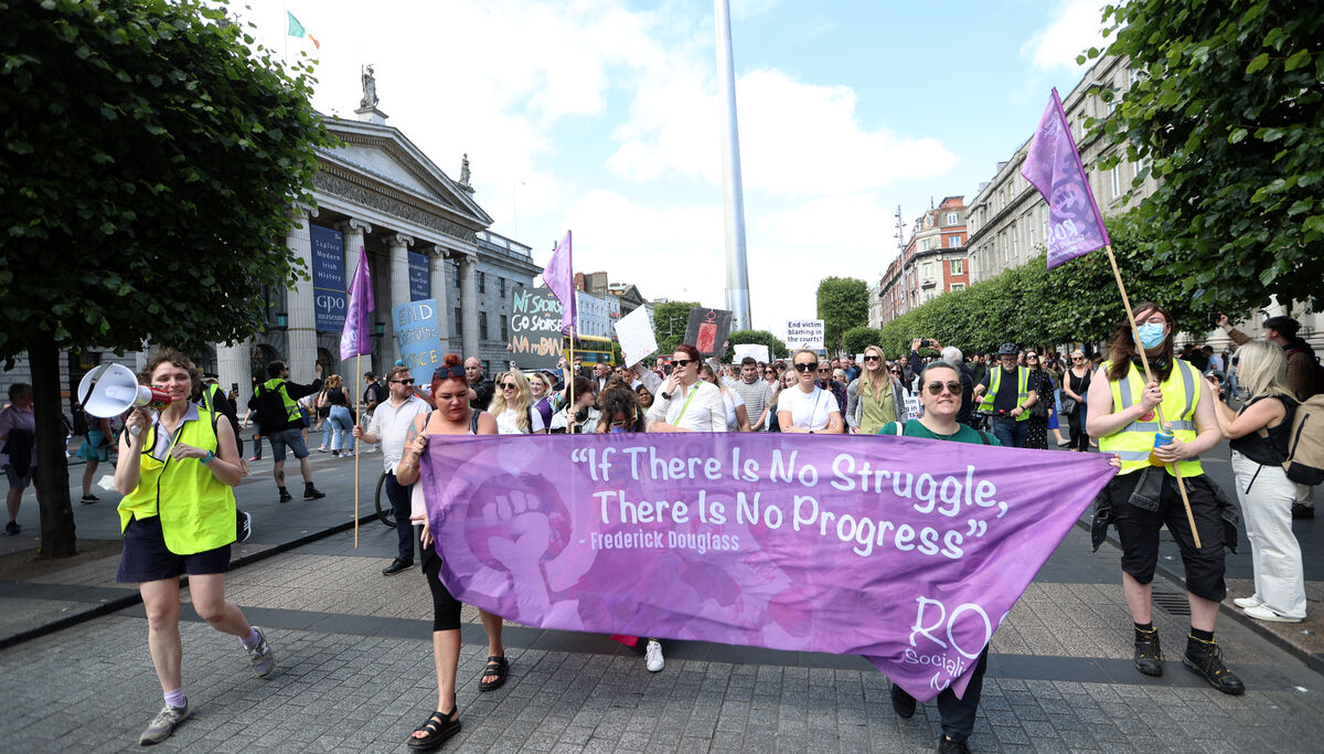 A huge crowd of protesters marched in solidarity with Natasha O'Brien in Dublin last weekend. Picture: Sasko Lazarov/© RollingNews.ie