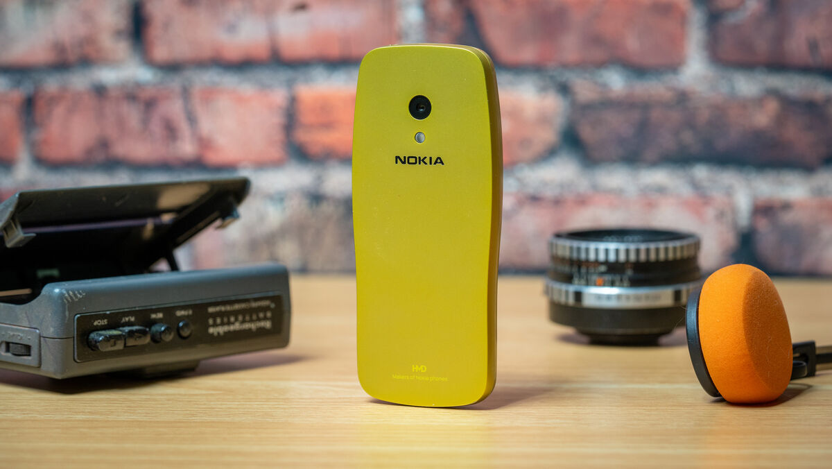 The Nokia 3210 comes in three colours, including this striking Y2K Gold version. Picture: Noel Campion.