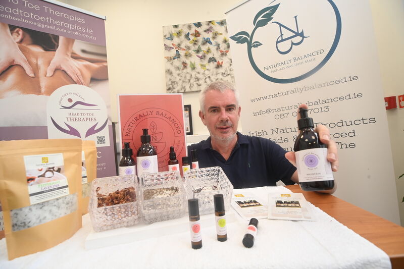 John Sullivan, with a selection of 'Naturally Balanced' products. John Sullivan, with a selection of 'Naturally Balanced' products.