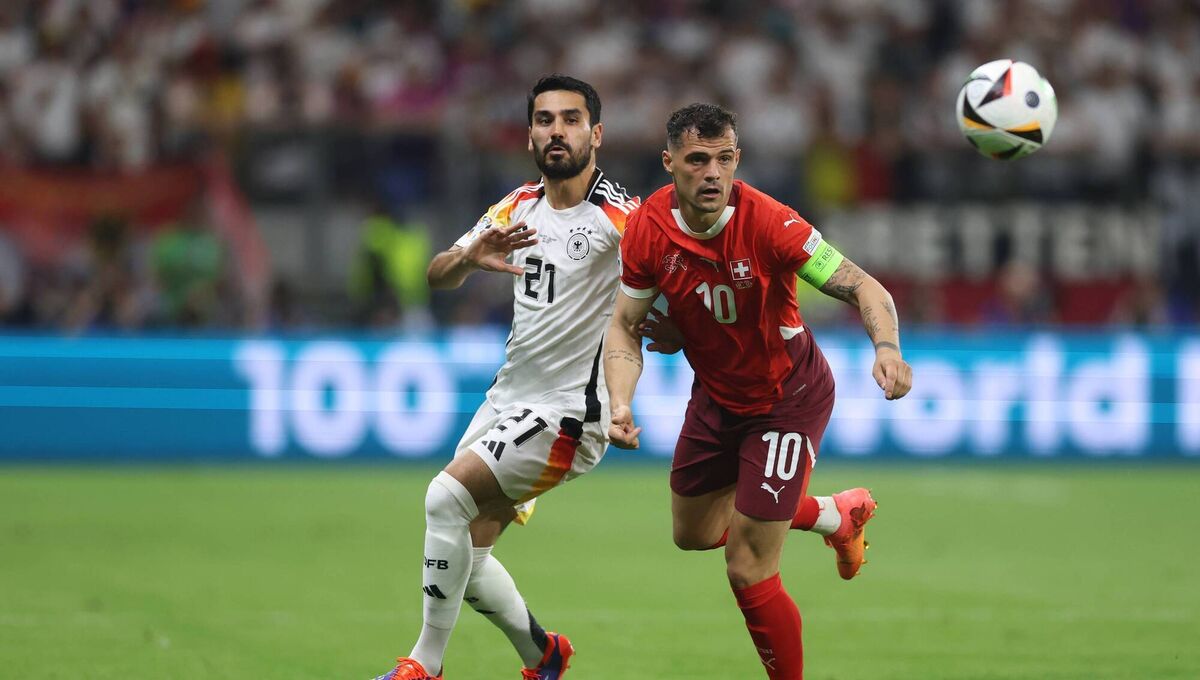 NEW MENTALITY: Granit Xhaka has been one of the tournament’s best players, dominating midfield from a position slightly higher than the one he has had at Bayer Leverkusen this season. NEW MENTALITY: Granit Xhaka has been one of the tournament’s best players, dominating midfield from a position slightly higher than the one he has had at Bayer Leverkusen this season.