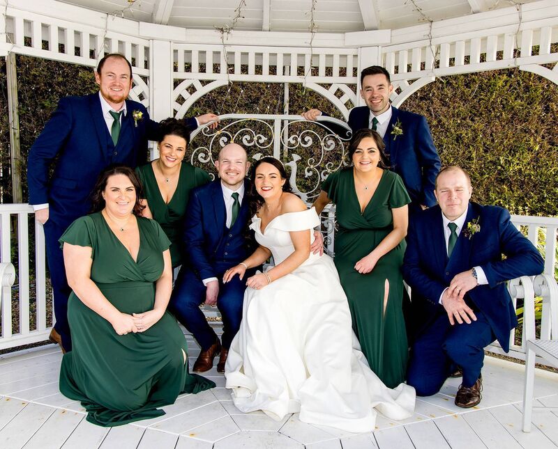 Mary O'Dowd and James Long with their wedding party. Pictures: Martin Cleary, Cleary's Photography