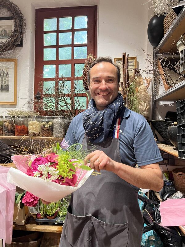 Jean Francois Boucher, florist at Chenonceau. Pic: Roz Crowley Jean Francois Boucher, florist at Chenonceau. Pic: Roz Crowley