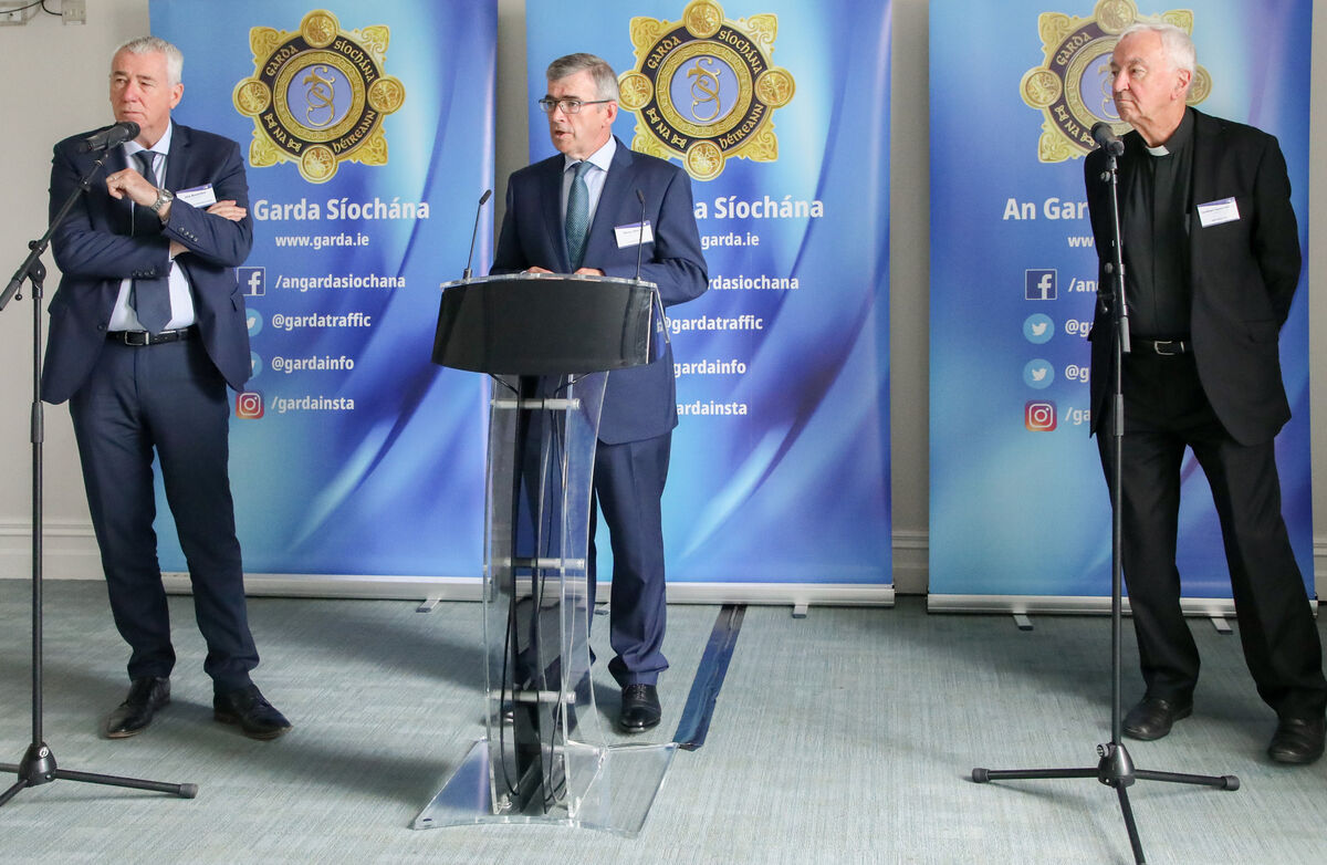  PSNI Chief Constable Jon Boutcher, Garda Commissioner Drew Harris and Cardinal Vincent Nichols, president Santa Marta Group, some of the keynote speakers at a Conference on Senior Leadership Summit on Collectively Combating Human Trafficking that was held at the UCC Cork Centre for Executive Education. Picture: David Creedon