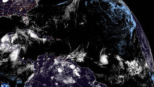 Beryl is strengthening over the Atlantic Ocean (NOAA via AP)