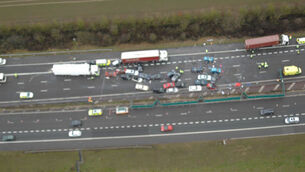 Four dead after 40-car motorway pile-up