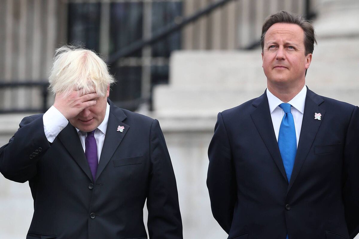 Former Conservative prime ministers Boris Johnson and David Cameron. Picture: Peter Macdiarmid