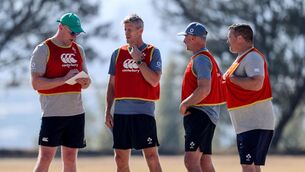 <p>Ireland coaches Paul O’Connell, Simon Easterb, Mike Catt and John Fogarty. Pic: INPHO/Dan Sheridan</p>