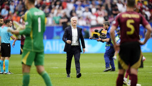 <p>France manager Didier Deschamps following the round of 16 match at the Dusseldorf Arena. Pic: Nick Potts/PA Wire.</p>