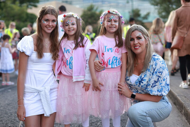 Amy Gallagher with her twin daughters Lucy and Emily Gallagher with Isabell McCumiskey. Picture: Liam McBurney/PA Wire Amy Gallagher with her twin daughters Lucy and Emily Gallagher with Isabell McCumiskey. Picture: Liam McBurney/PA Wire