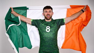 <p>SEVENS STINT: Hugo Keenan during the Team Ireland Paris 2024 team announcement. Pic: David Fitzgerald, Sportsfile</p>