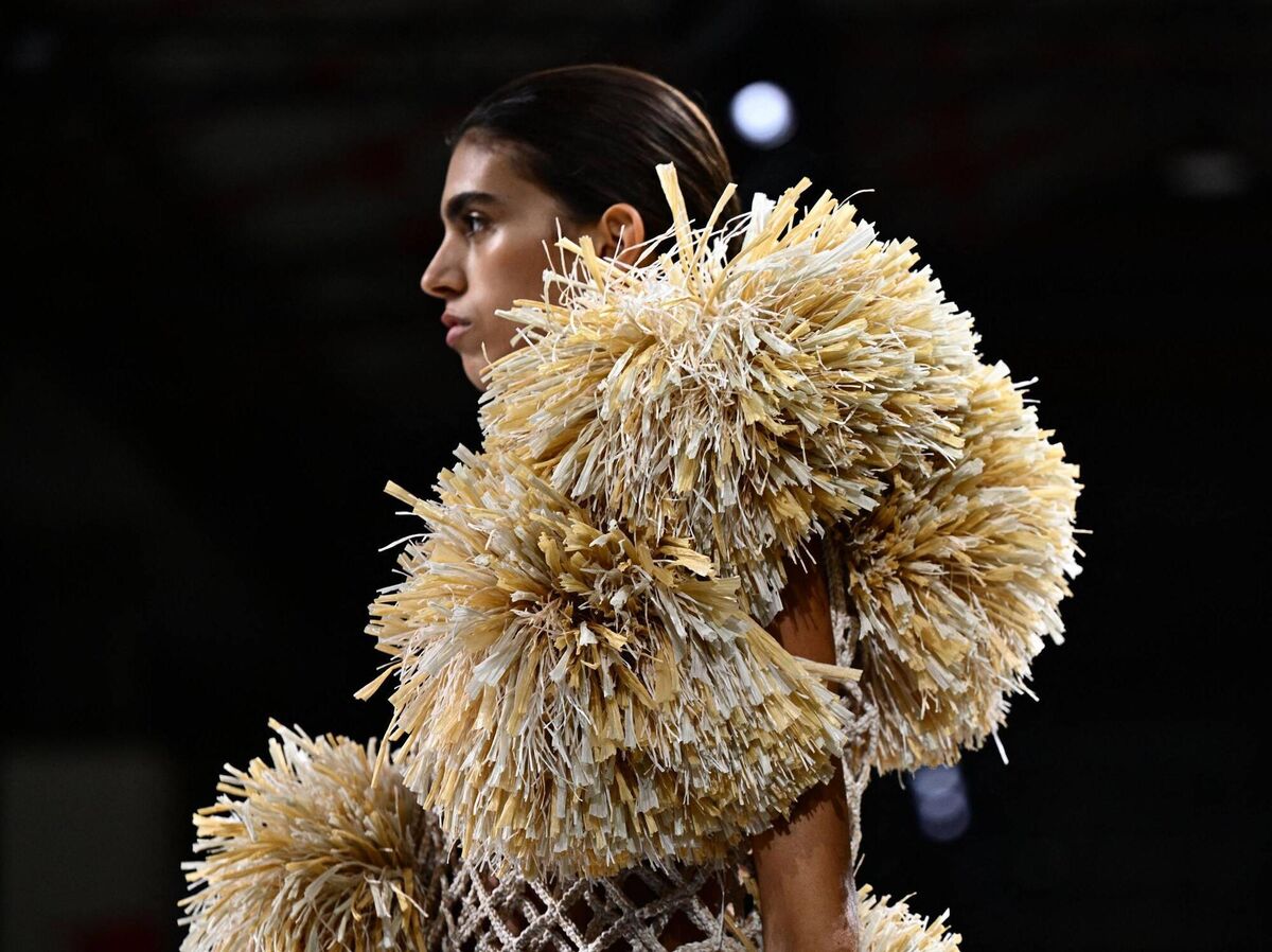 Models walk the runway of the Bottega Veneta show during the Milan Fashion Week Womenswear Spring/Summer 2024 on September 23, 2023 in Milan. Pic: Gabriel Bouys