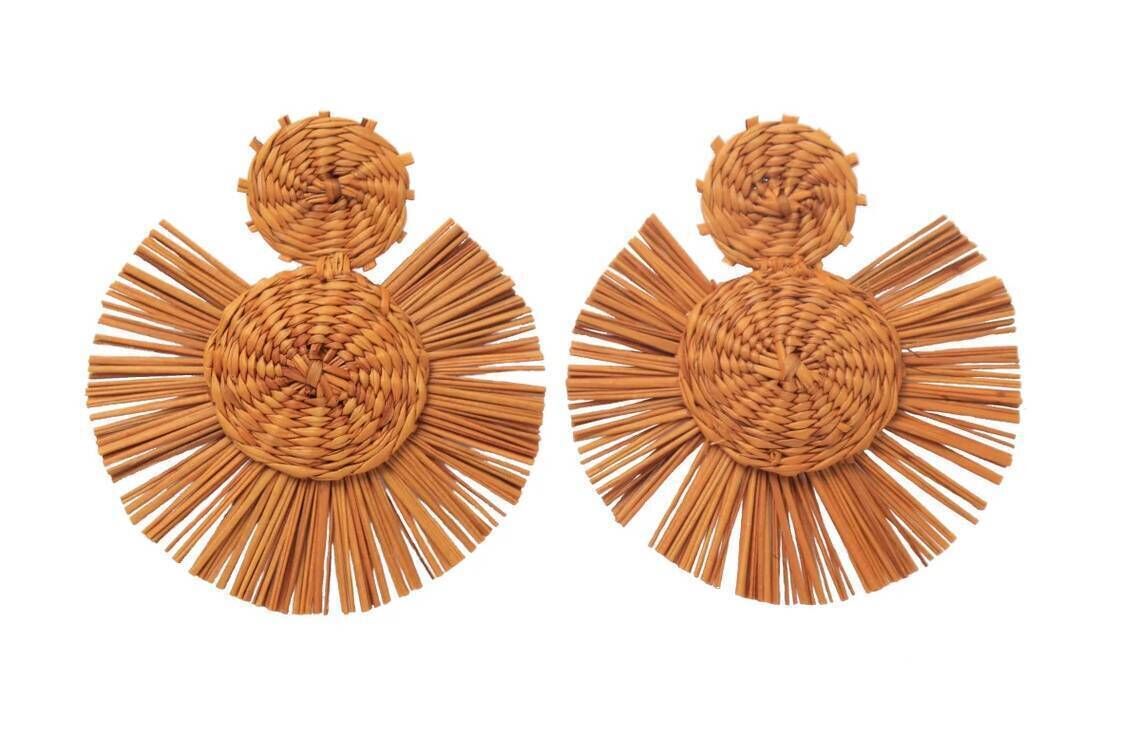 Bestofcolumbia ‘Iraca’ palm earrings, Etsy, €69.30