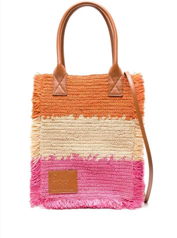 Sandro frayed woven-raffia tote bag, Farfetch, €227