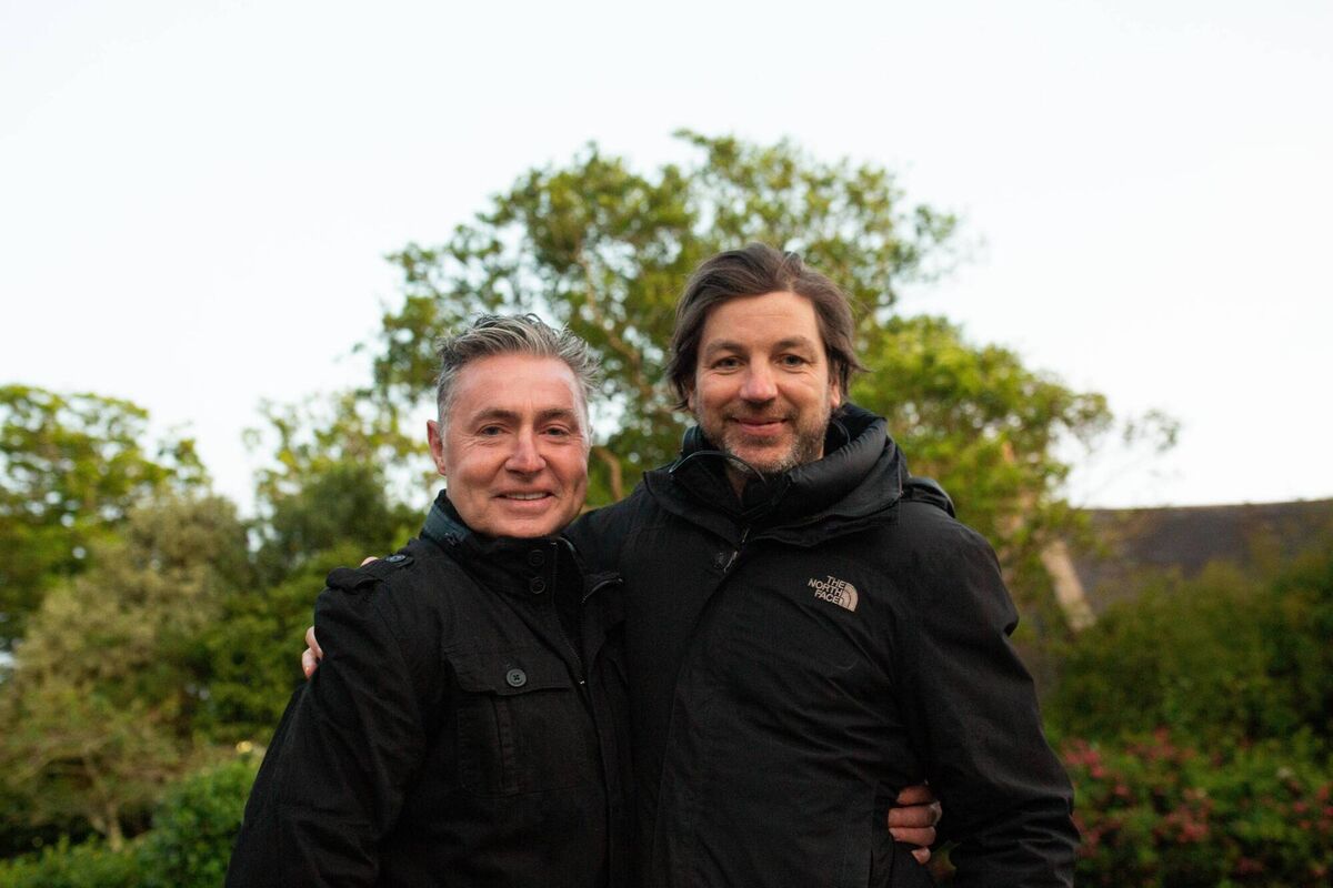 The Sparrow: Director Michael Kinirons (right) and actor David O'Hara on set in West Cork. 