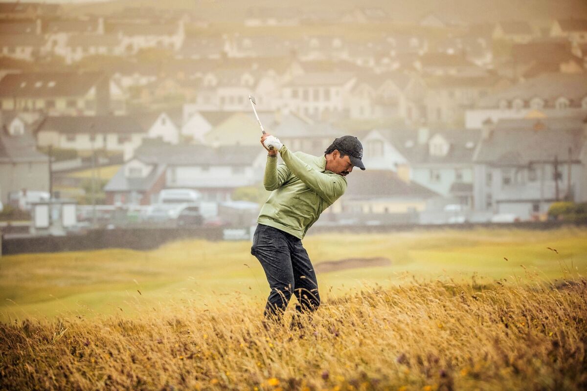 Phichaksn Maichon hits into the second hole as Lahinch overlooks during Wednesdays practice day ahead of this weekends Arnold Palmer Cup in Lahinch Golf Club Phichaksn Maichon hits into the second hole as Lahinch overlooks during Wednesdays practice day ahead of this weekends Arnold Palmer Cup in Lahinch Golf Club