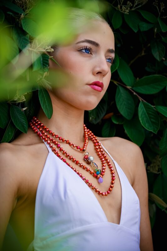 Jewellery designer Beth Haughton’s daughter, Tessa, pictured modelling some of the new Lovebeth collection. Picture: Chani Anderson