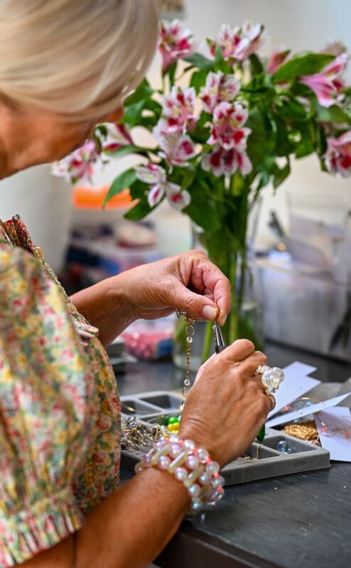Each piece of the irresistible feminine and gloriously colourful Lovebeth jewellery collection is unique and handmade by Beth Haughton. Picture: Chani Anderson