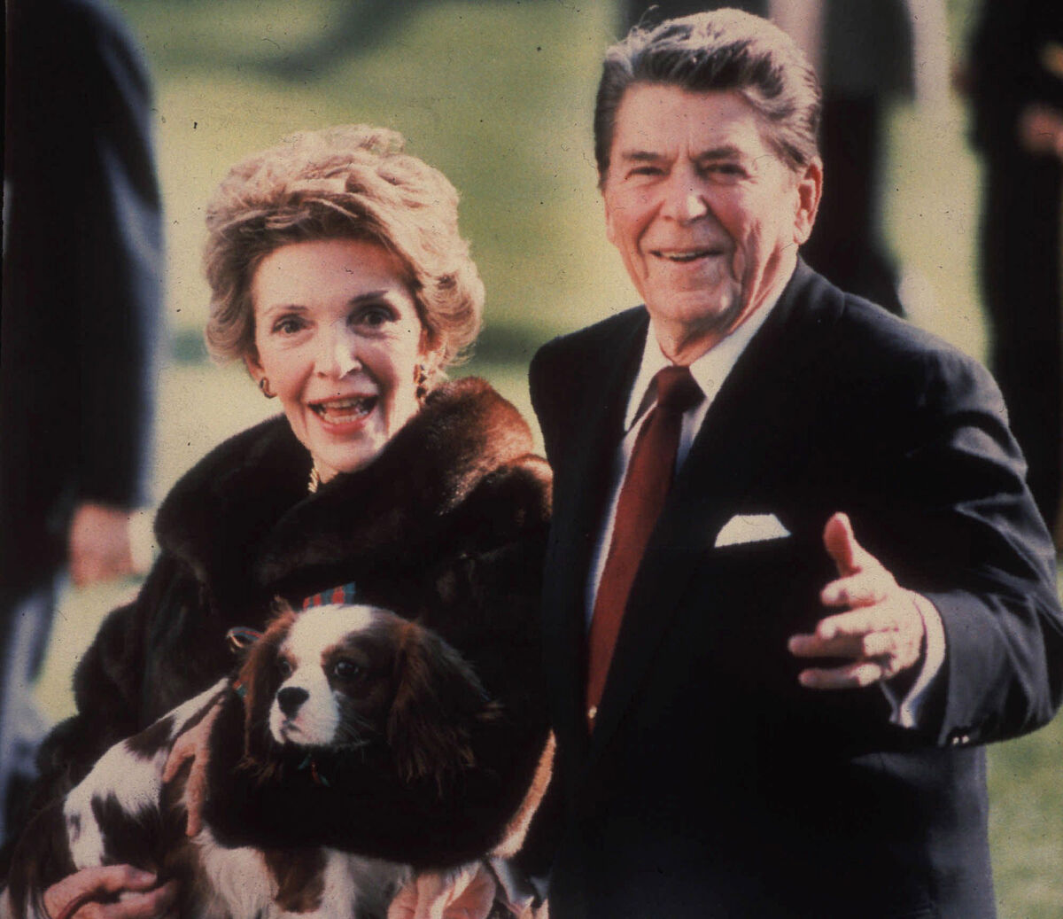 Nancy and Ronald Reagan, then aged 75, strolling on the White House South lawn in December 1986. His remarkable recovery from an assassination attempt and his ready wit helped him swat away concerns about his age. Picture: Dennis Cook/AP