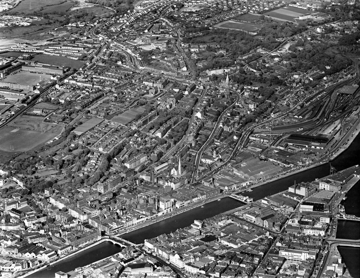 Aerial view of Summerhill North, St Luke's, Montenotte area of Cork city in 1975 Aerial view of Summerhill North, St Luke's, Montenotte area of Cork city in 1975