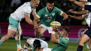 <p>Ireland suffered a narrow loss in Pretoria (Themba Hadebe/AP)</p>