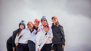 <p>Some of Team USA's players are all smiles watching the final game. Pic: Brian Arthur</p>