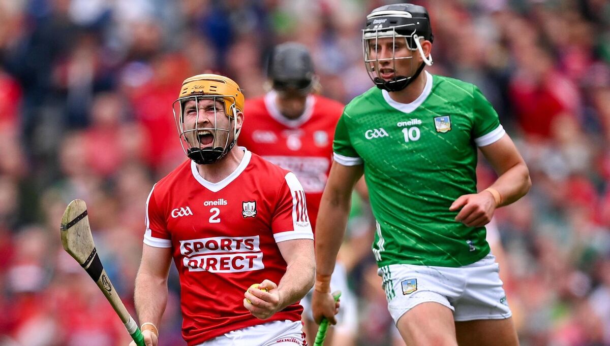 Niall O'Leary of Cork celebrates winning a free late in the All-Ireland Senior Hurling Championship semi-final against Limerick. Picture: Stephen McCarthy/Sportsfile Niall O'Leary of Cork celebrates winning a free late in the All-Ireland Senior Hurling Championship semi-final against Limerick. Picture: Stephen McCarthy/Sportsfile