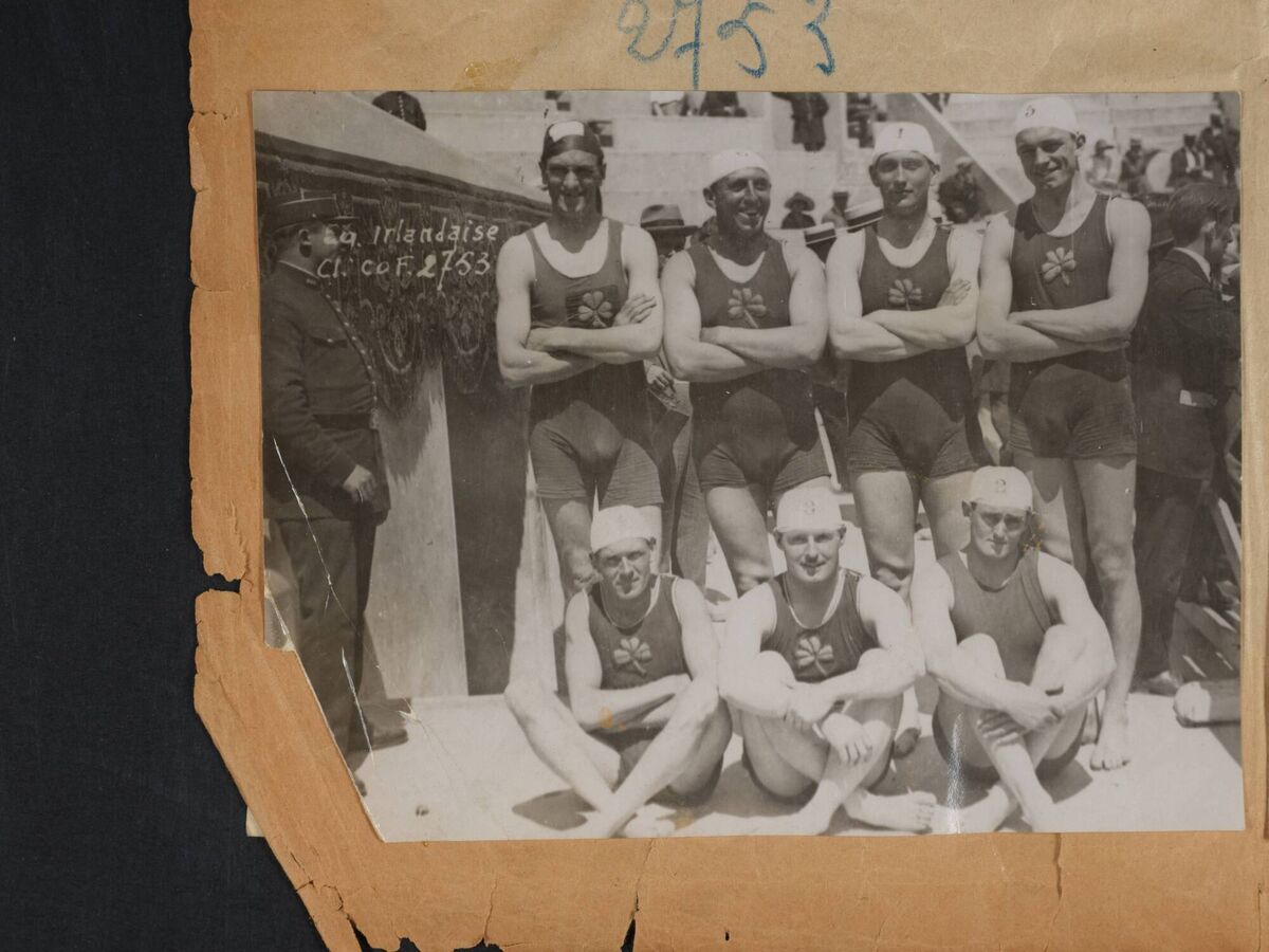 Ireland's water polo team at the Paris 1924 Olympic Games in Tourelles Watersports Stadium, Paris, 14 July, 1924. Photo: Getty Ireland's water polo team at the Paris 1924 Olympic Games in Tourelles Watersports Stadium, Paris, 14 July, 1924. Photo: Getty