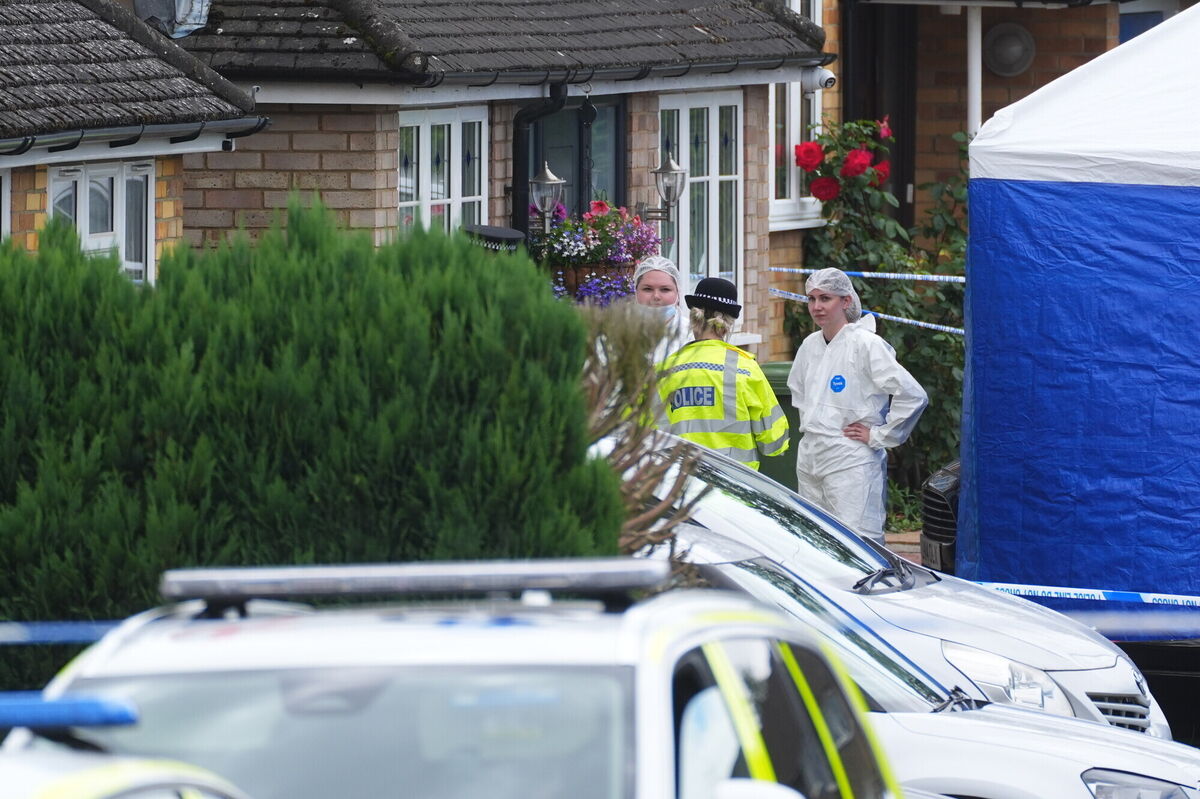 Police and forensic officers at the scene in Ashlyn Close, Bushey, Hertfordshire, where three women were killed. Picture: James Manning/PA Wire