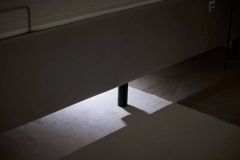 Optional soft LED under bed lighting guides footing at night. Optional soft LED under bed lighting guides footing at night.