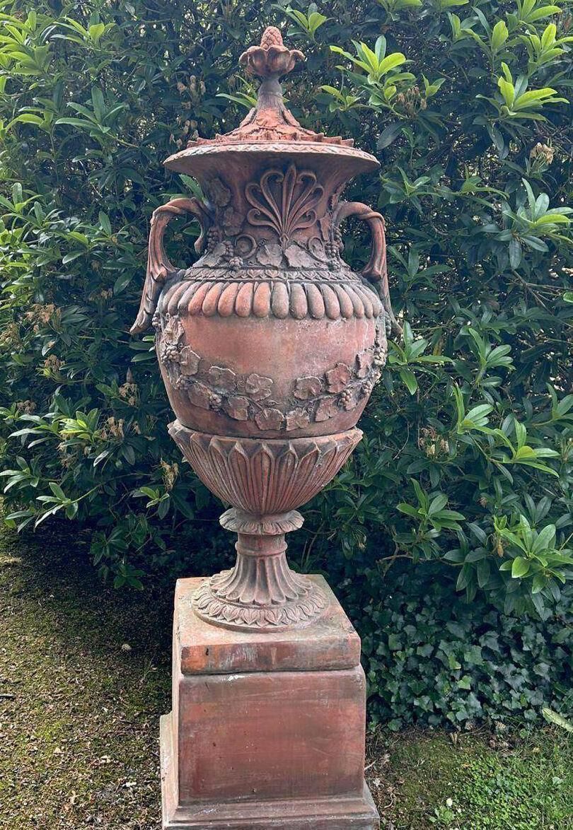 One of a pair of large neoclassical garden urns at Sheppard's.