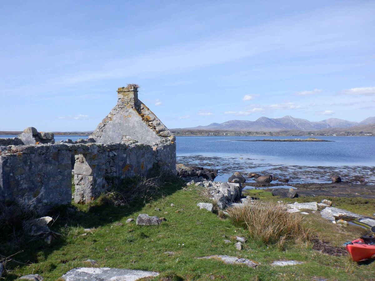 A ruined house on Illaungorm North, Cashel Bay, Co Galway. Picture: Dan MacCarthy