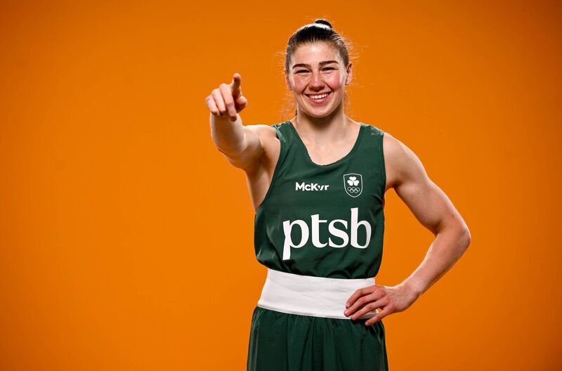 Aoife O'Rourke during the Team Ireland Paris 2024 boxing team announcement at the Sport Ireland Institute in Dublin. Pic: Ramsey Cardy/Sportsfile Aoife O'Rourke during the Team Ireland Paris 2024 boxing team announcement at the Sport Ireland Institute in Dublin. Pic: Ramsey Cardy/Sportsfile