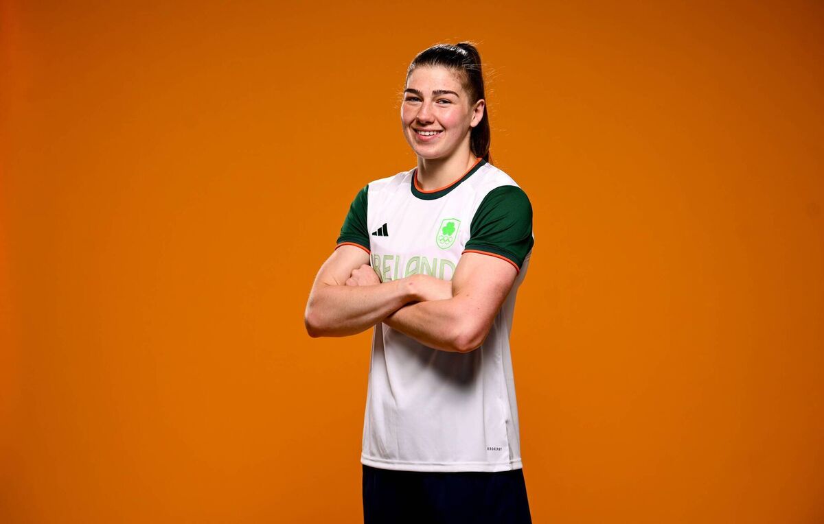 28 June 2024; Aoife O'Rourke during the Team Ireland Paris 2024 boxing team announcement at the Sport Ireland Institute in Dublin. Photo by Ramsey Cardy/Sportsfile *** NO REPRODUCTION FEE ***