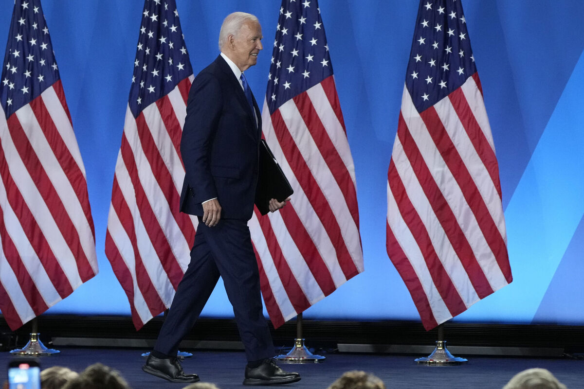President Joe Biden walks from the podium after a news conference Thursday July 11, 2024, on the final day of the NATO summit in Washington. Picture: AP Photo/Jacquelyn Martin