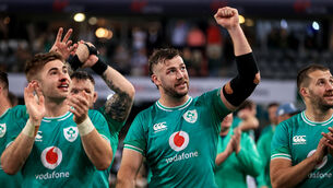 <p>LATE LATE SHOW: Ireland back-row Caelan Doris. Pic: Dan Sheridan/Inpho</p>