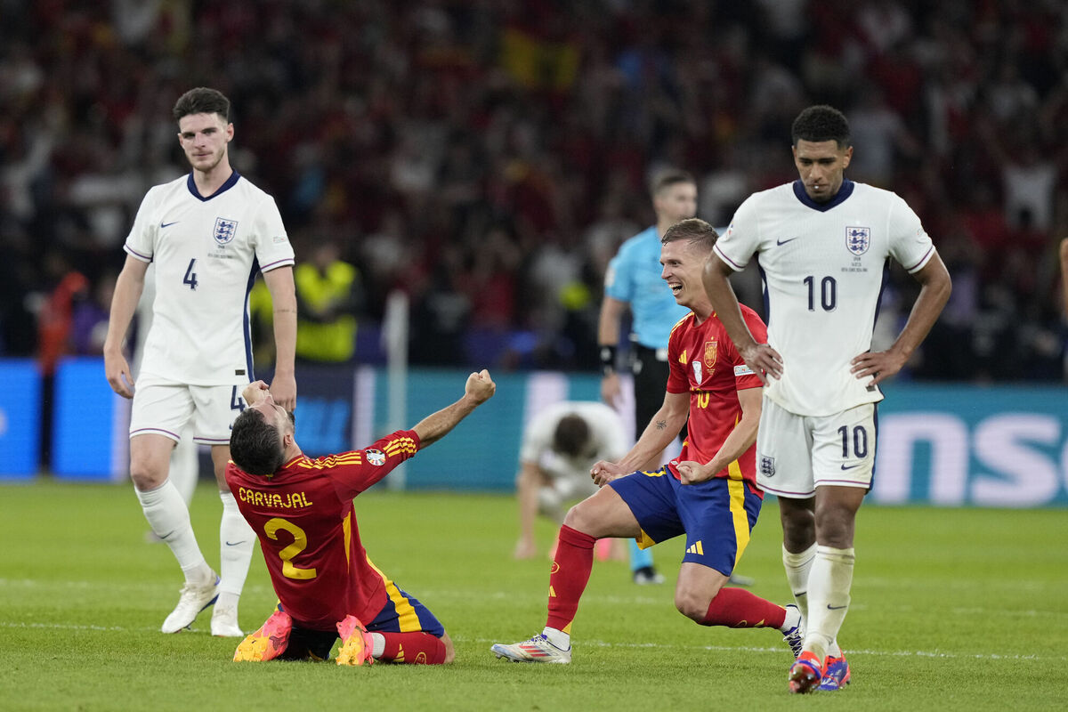 Spain's players celebrate after winning the final. Pic: Frank Augstein, AP Spain's players celebrate after winning the final. Pic: Frank Augstein, AP
