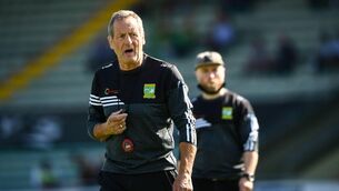 <p>Kilmoyley manager John Meyler prior to the Kerry County Senior Hurling Championship Final match between Kilmoyley and Causeway at Austin Stack Park in Tralee, Kerry. Photo by David Fitzgerald/Sportsfile</p>