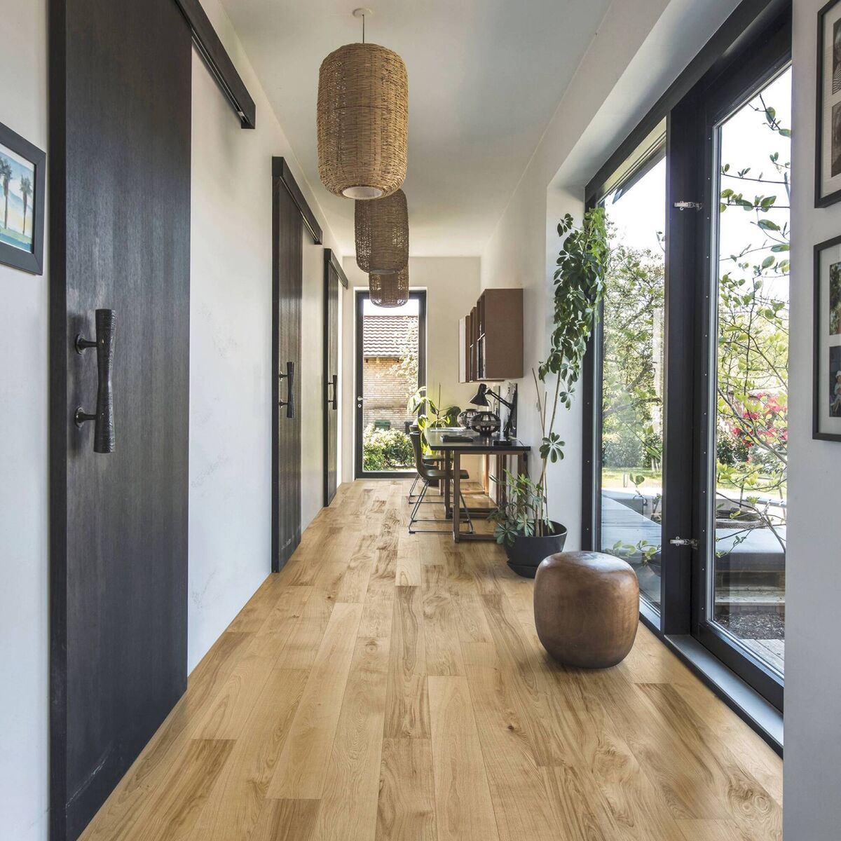 Engineered floors have a top layer with the knots, figuring and patina of real wood; Kahrs, €86 per square metre, various suppliers including tilestyle.ie.