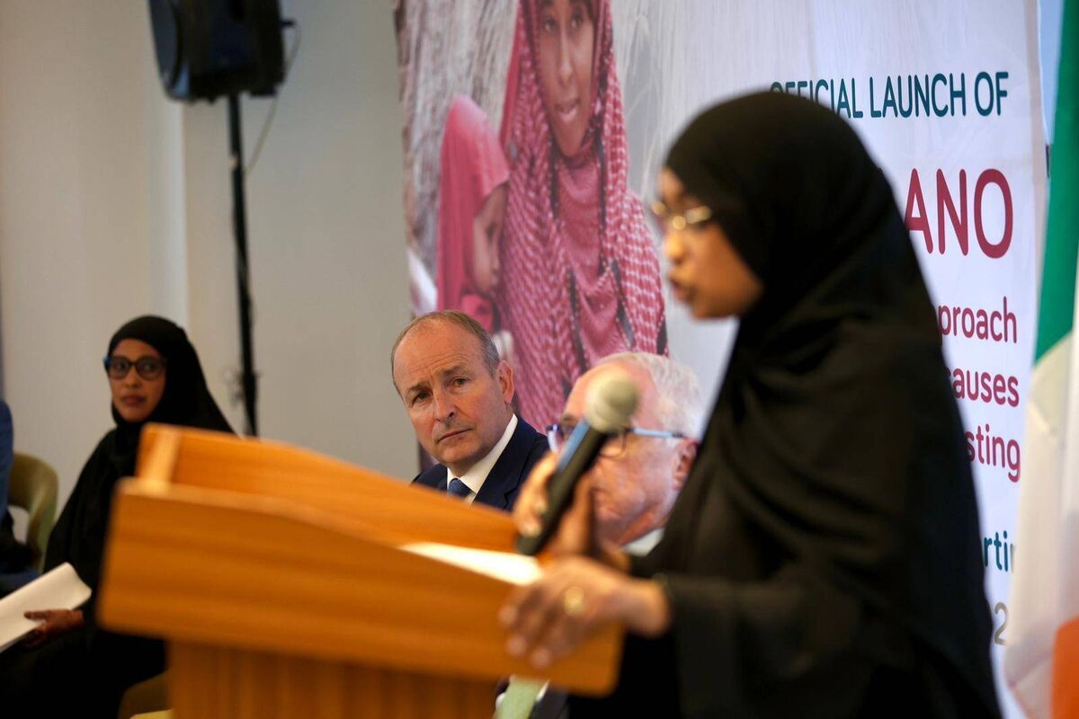 Micheál Martin at the launch of the 'Hanaano programme', a €15m initiative to fight child malnutrition and wasting in the region.
