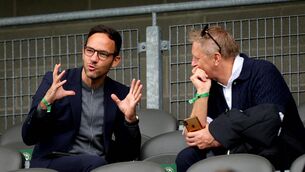 <p>BIG PICTURE: FAI Director of Football Marc Canham with new Ireland mens Manager Heimir Hallgrímsson at Páirc Ui Chaoimh. Pic Credit ©INPHO/Ryan Byrne</p>