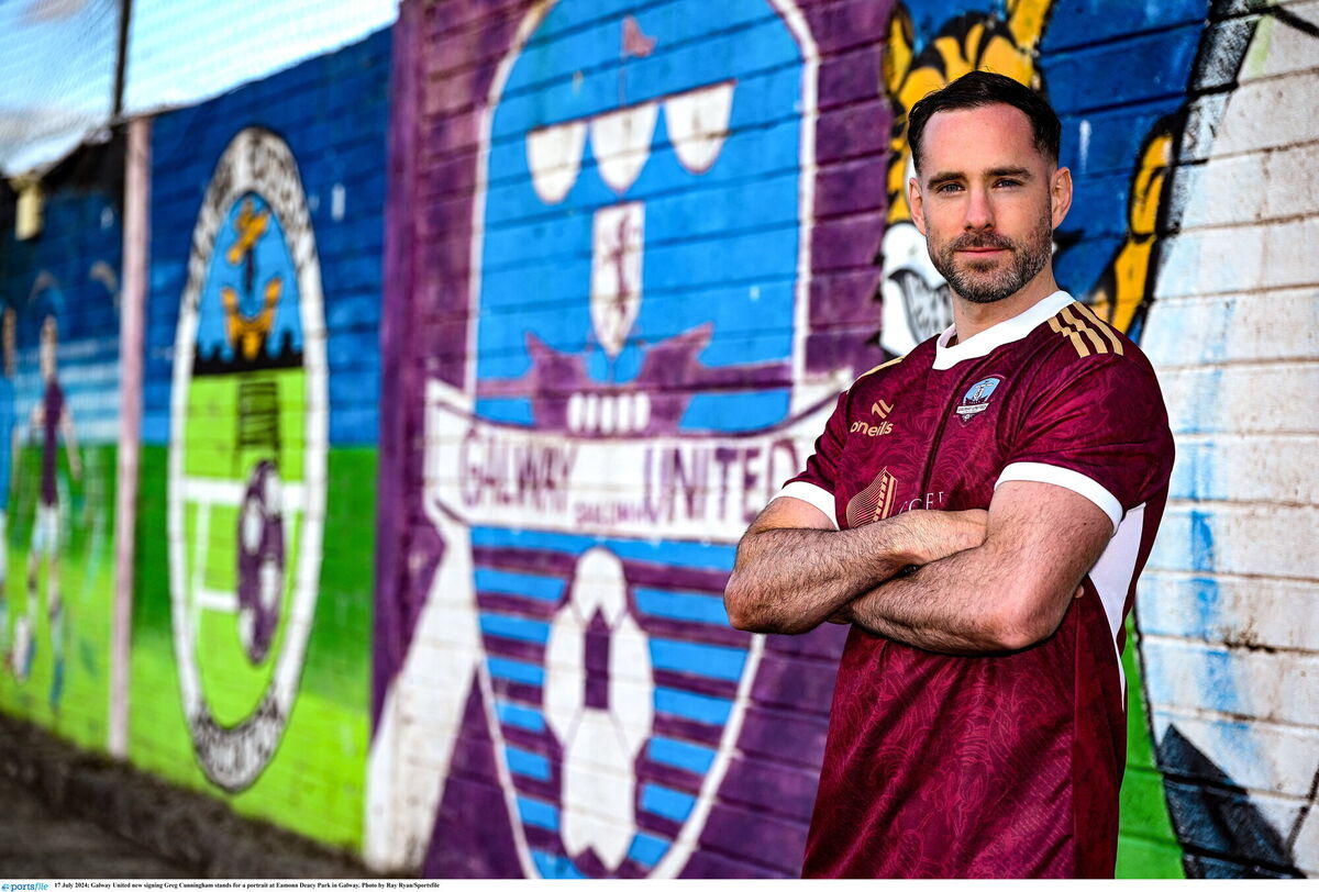 Galway United new signing Greg Cunningham stands for a portrait at Eamonn Deacy Park in Galway. Photo by Ray Ryan/Sportsfile Galway United new signing Greg Cunningham stands for a portrait at Eamonn Deacy Park in Galway. Photo by Ray Ryan/Sportsfile