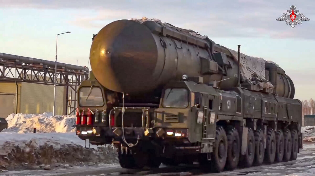 A Yars missile launcher of the Russian armed forces being driven in an undisclosed location in Russia on March 29, 2023. The fear is that Russia might respond to America's planned deployments of missiles in Germany by deploying more strategic missiles that point at the continental United States. File picture: Russian Defense Ministry Press Service via AP