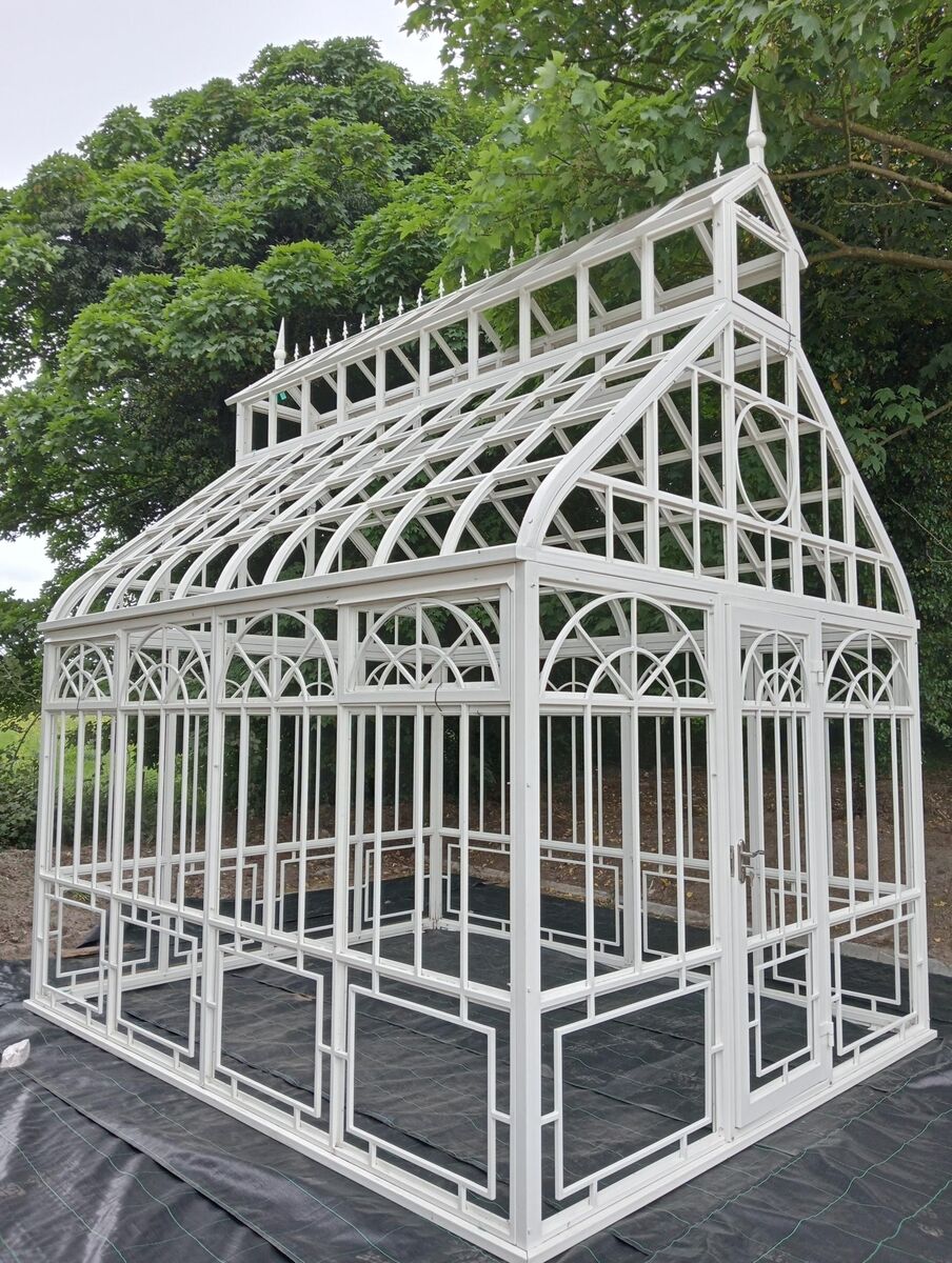 An exceptional wrought-iron conservatory in the Victorian style at Victor Mee. An exceptional wrought-iron conservatory in the Victorian style at Victor Mee.